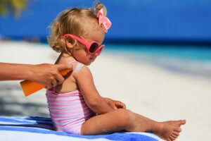 Sunscreen can protect your skin from UV rays from the sun.